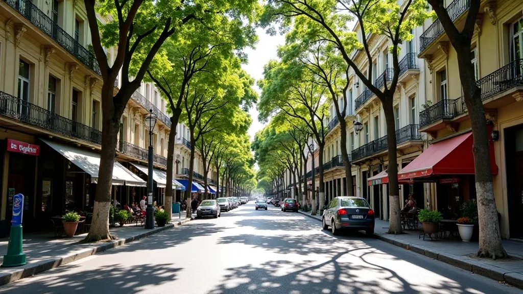 Calle de un barrio residencial