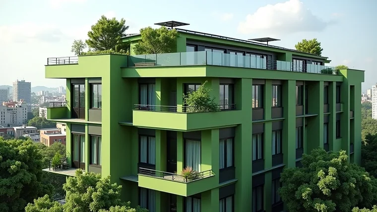 Edificio de departamentos con balcones